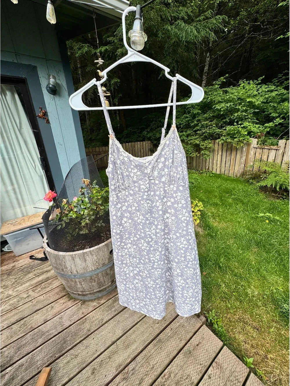 Laura Ashley Floral Print night gown with Matching Robe, Size M